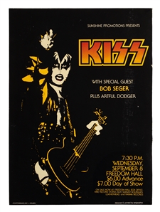 KISS 9/8/1976 Original Venue Cardboard Poster