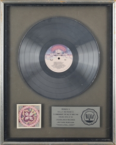 KISS 1976 Rock And Roll Over RIAA Platinum Award Presented To Wally Meyrowitz