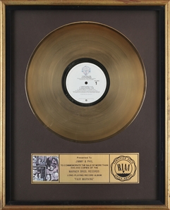 Van Halen 1981 Fair Warning RIAA Gold Record Award Presented to Jimmy & Phil