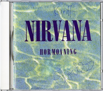 Nirvana 1992 Hormoaning Japan unofficial CDEP autographed by Kurt Cobain and Chris Novoselic w/COA