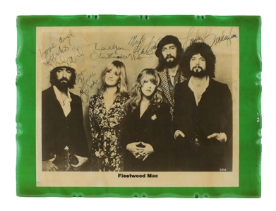 Fleetwood Mac 1977 Fully Band Autographed Michael Ochs Group Photo w/COA