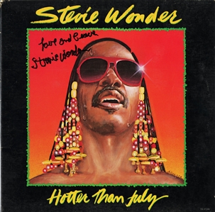 Stevie Wonder 1980 Hotter Than July Autographed & Dedicated LP