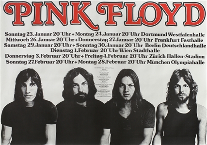 Pink Floyd 1977 Original German Multi-Date Animals Tour Concert Poster