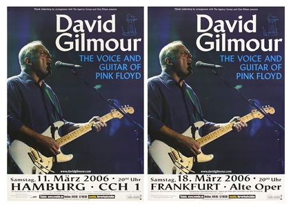 David Gilmour Pink Floyd 2006 Lot of Two German Concert Posters