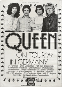Queen 1979 On Tour 79 In Germany Multi-Date Concert Poster