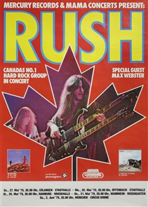 Rush 1979 Multi-Date German Concert Poster