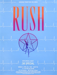 Rush 1980 Permanent Waves Ft. Wayne Concert Poster