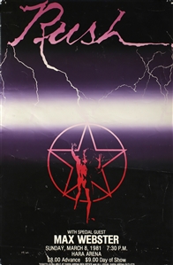 Rush 1981 Moving Pictures Dayton Ohio Concert Poster