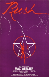 Rush 1981 Moving Pictures Dayton Ohio Concert Poster Alternate Version