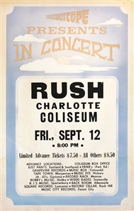 Rush 1981 Moving Pictures Charlotte Concert Poster