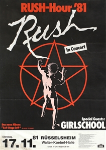 Rush 1981 Moving Pictures Russelsheim Germany Concert Poster
