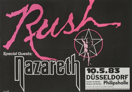 Rush 1983 Signals Dusseldorf Germany Concert Poster