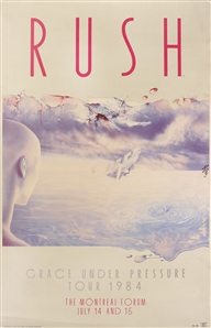 Rush 1984 Grace Under Pressure Montreal Concert Poster