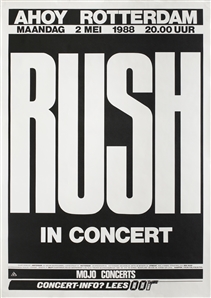 Rush 1988 Hold Your Fire Rotterdam Concert Poster