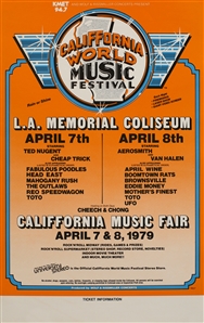 Van Halen 1979 Califfornia World Music Festival Poster