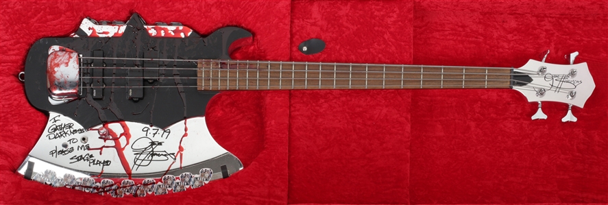 KISS 2019 Gene Simmons Bossier City, Louisiana Stage Played & Signed Bloody Axe Bass w COA