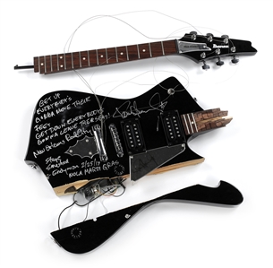 KISS 2017 Stage Smashed Paul Stanley Ibanez PS40BK Guitar With Setlist w COA