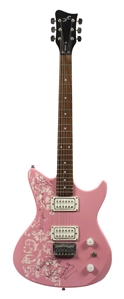 Taylor Swift + Miley Cyrus 2009 Autographed Pink First Act Guitar w COA