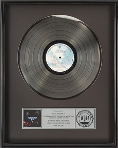Van Halen 1978 Van Halen I RIAA Platinum Sales Award