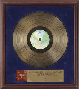 Van Halen 1979 Warner-Pioneer Japan In-House Congratulatory Award For Van Halen I Presented To Tom Ruffino