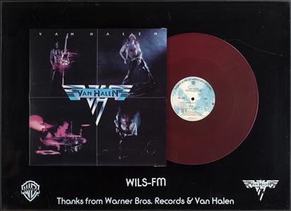 Van Halen 1978 Thank You Award From Warner Bros. To WILS-FM