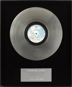 Van Halen 1978 In House Appreciation Award Presented To Charlie Lake