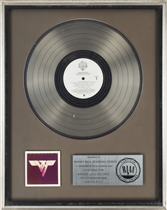 Van Halen 1979 Van Halen II Platinum Award Presented To Warner Bros. Recording Studios