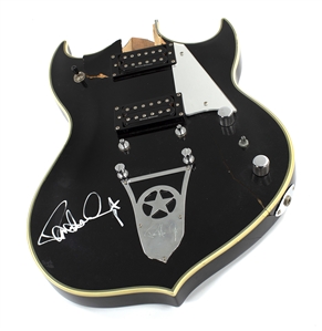 KISS Paul Stanley 2004 Stage Used, Smashed and Autographed Silvertone Sovereign Model Guitar Body w COA