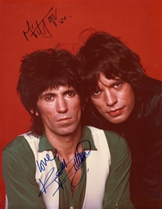 The Rolling Stones 1977 Autographed Keith & Mick Photograph By Ken Regan w COA