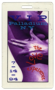 Prince 1994 VIP Pass From The New York Palladium For The Love Experience w/COA