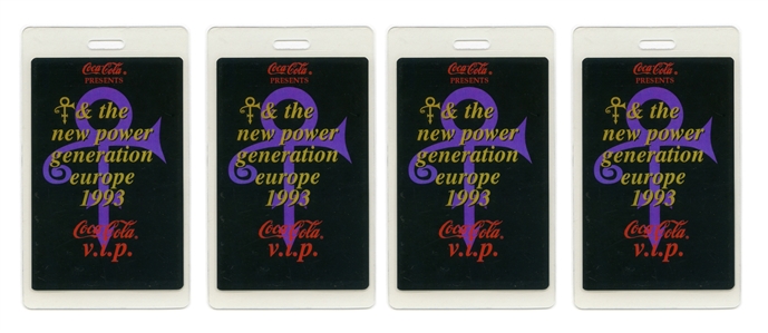 Prince 1993 Bulk Lot of 4 New Power Generation Europe Tour VIP Backstage Passes w/COA