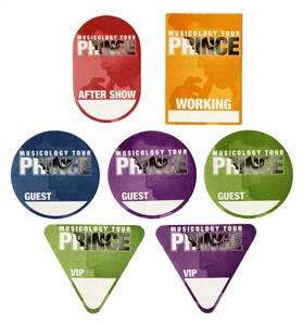 Prince 2004 Lot of 7 Musicology Stick-On Passes w/COA