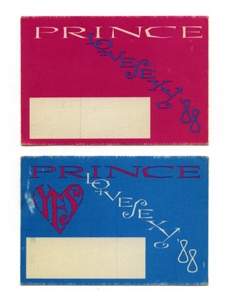 Prince 1988-1989 Lot of 2 Lovesexy Backstage Passes w/COA