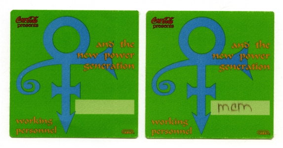 Prince 1993 New Power Generation Act 1 and Act 2 Tour Working Personnel Passes w/COA