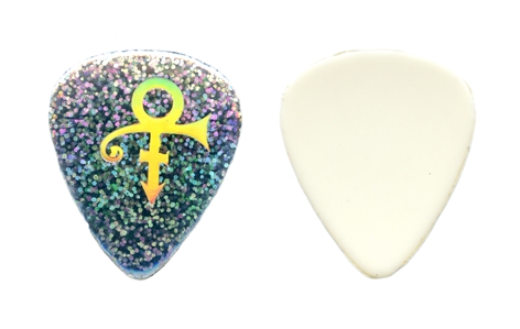 Prince 1990s One Silver Foiled Coated Gold Sumbol Guitar Pick w/COA