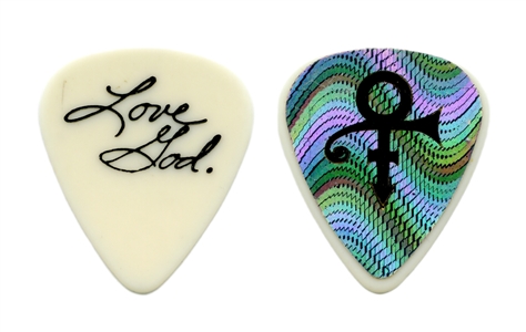 Prince 1980s - 1990s One Love God + Silver Foil With Gold Symbol Guitar Pick w/COA