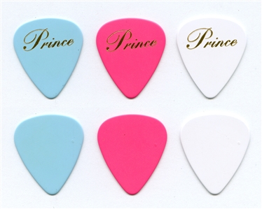 Prince 1998 - 2007 Lot of 3 Prince Script Colored Guitar Picks w/COA