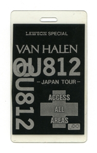 Van Halen 1988 Rare Japanese OU812 Triple A UDO Backstage Pass w/COA