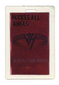 Van Halen 1991 F.U.C.K. Triple A Red Backstage Pass w/COA