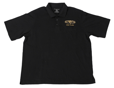 Van Halen 1990s Embroidered Polo Style Black Crew Shirt w/COA