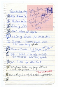 Madonna 1998 Handwritten Notebook Page