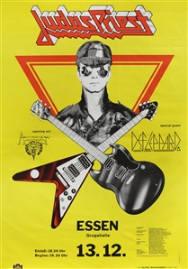 Judas Priest 1981 Essen Germany Concert Poster w/ Accept & Def Leppard