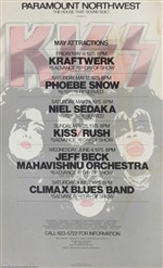 KISS & Rush 1975 Paramount Northwest Seattle, Washington Concert Poster