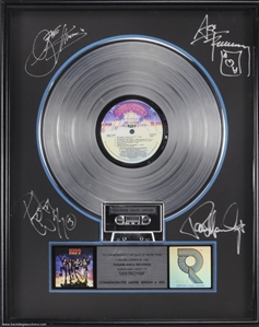 KISS 1996 Full Band Signed Commemorative Destroyer RIAA Platinum Record Award w/ COA