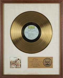 Woodstock 1970 Music from Original Motion Picture Soundtrack RIAA White Linen Gold Record Award Presented to Gary Jackson