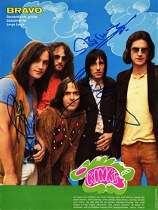Kinks 1971 3x Autographed German Bravo Magazine Cut