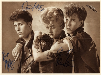 Stray Cats 1981 Fully Band Autographed Popcorn German Magazine Poster