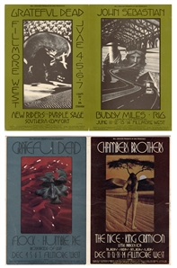 Grateful Dead 1969/1970 Lot of 2 Bill Graham Fillmore West Postcards