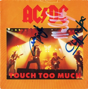 AC/DC 1980 Touch Too Much 7-Inch Single Autographed by Angus Young, Malcolm Young & Cliff Williams