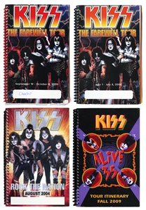 KISS 2000-2009 Lot of 4 Tour Itineraries
